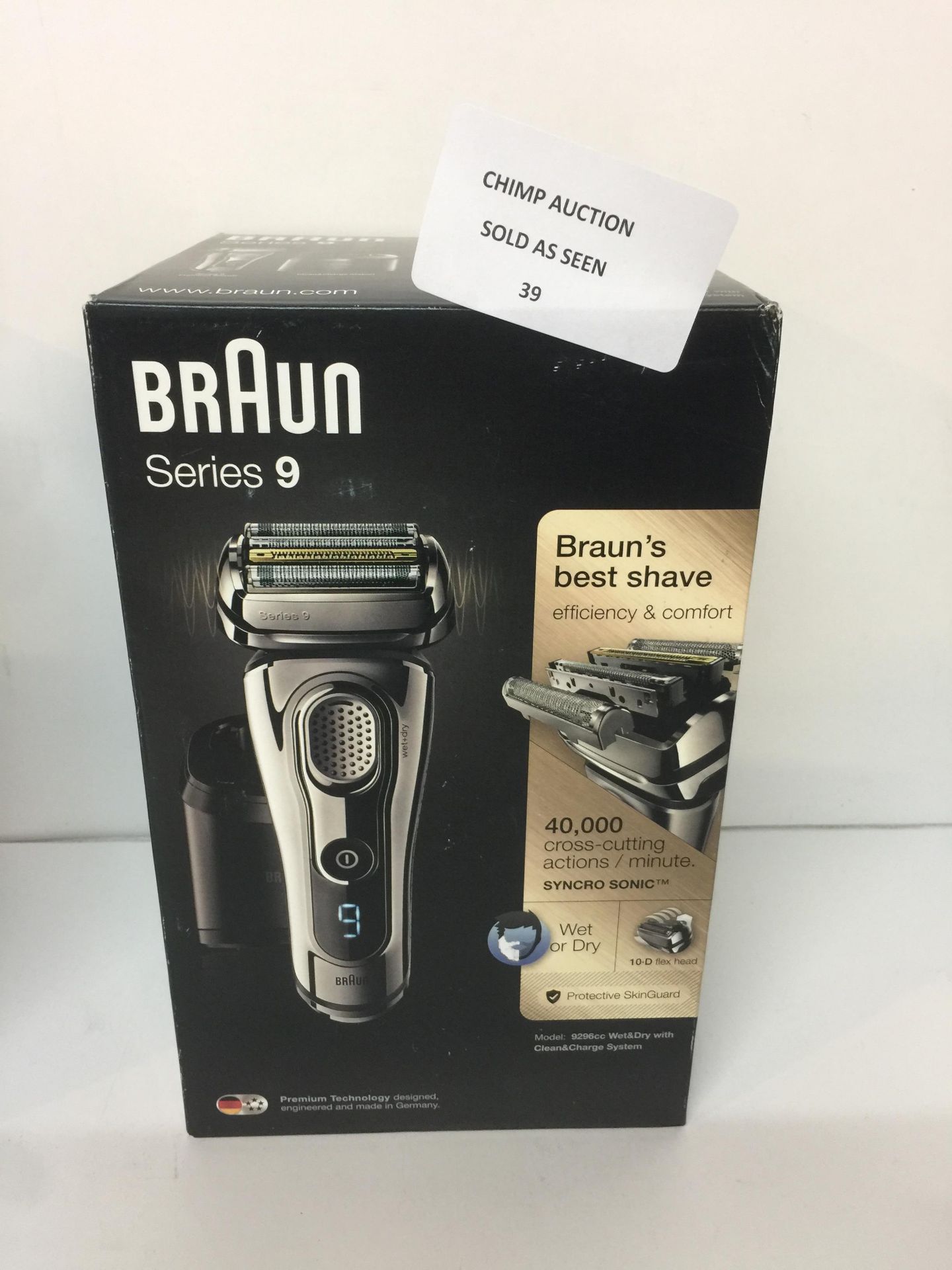 Braun Series 9 9296cc Men's Electric Foil Shaver, Wet and Dry & CASE RRP £389.99.