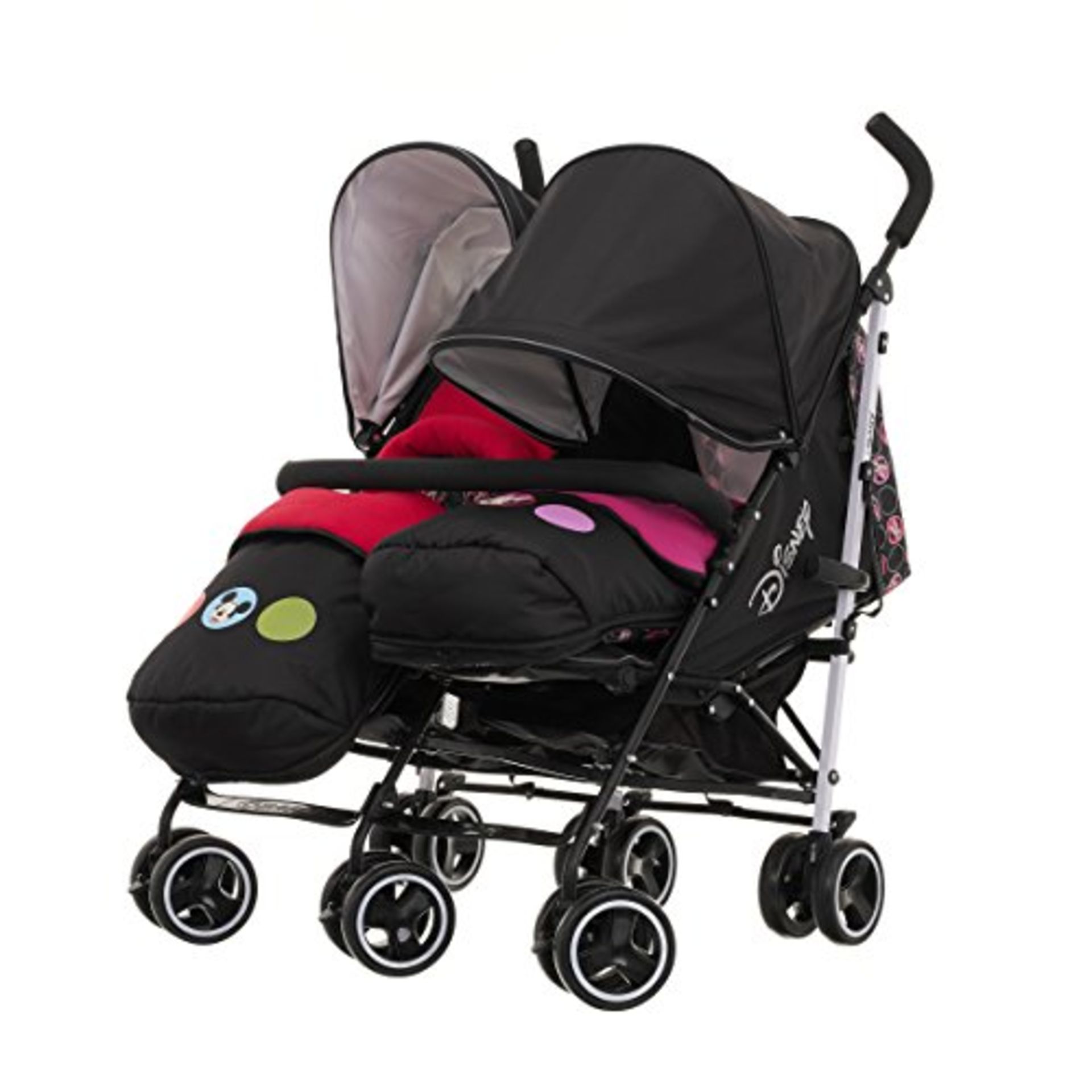 Disney Twin Stroller with Footmuffs – Mickey & Minnie RRP £299.99