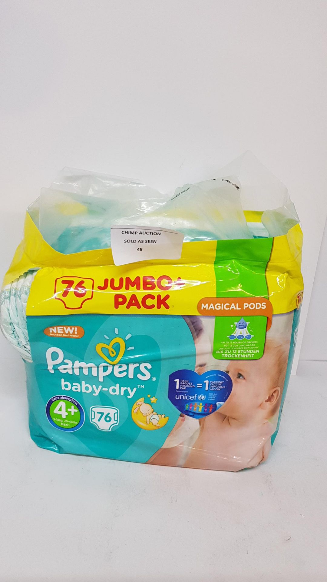 76 JUMBO PACK PAMPERS BABY -DRY