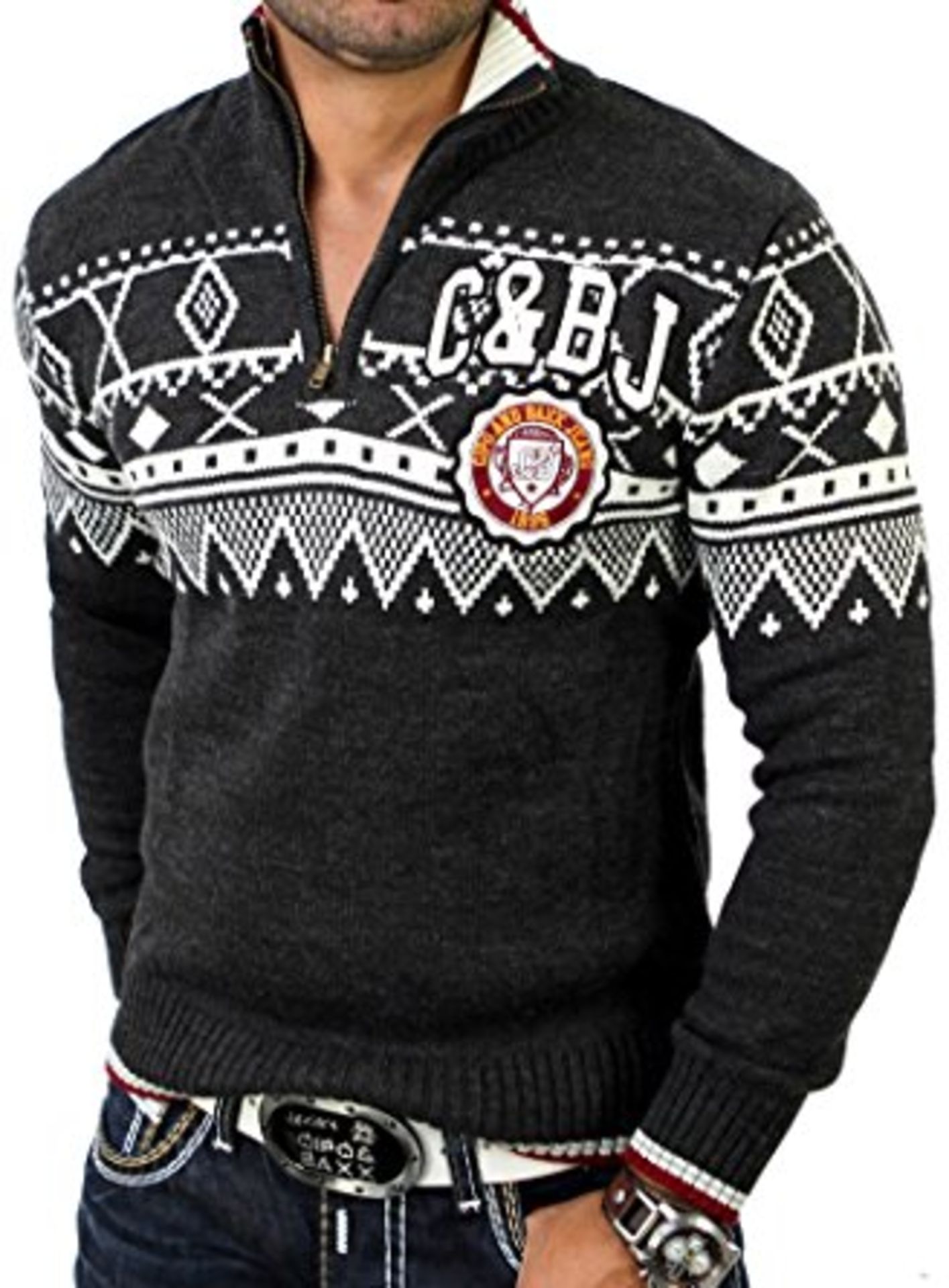 BRAND NEW Cipo & Baxx C-6343 Men's Nordic Knit Sweater -SIZE M RRP £129.99