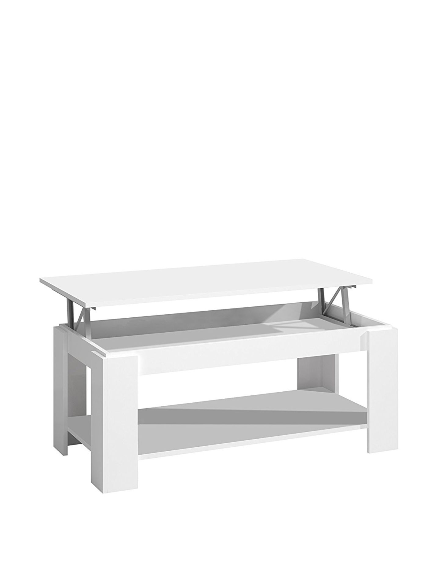 Générique Kendra Coffee Table with Tray Seat 100 cm Glossy White