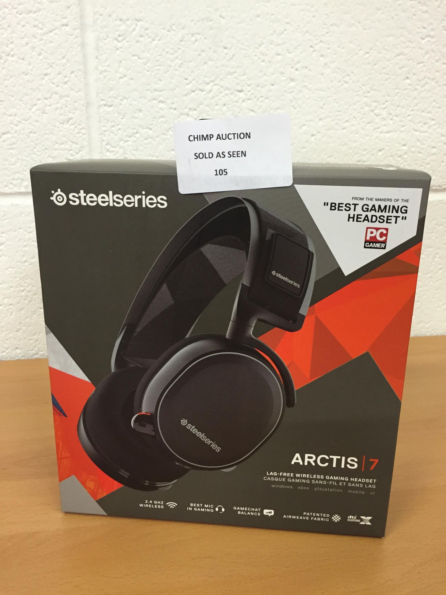 SteelSeries Arctis 7, Lag-Free Wireless Gaming Headset, DTS 7.1 RRP £139.99.