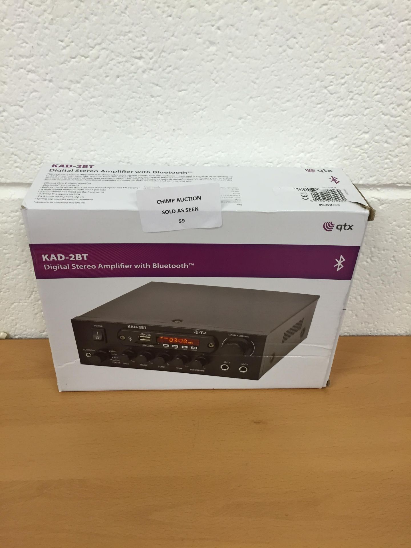 QTX KAD-2BT Digital Stereo Amplifier With Bluetooth RRP £69.99.