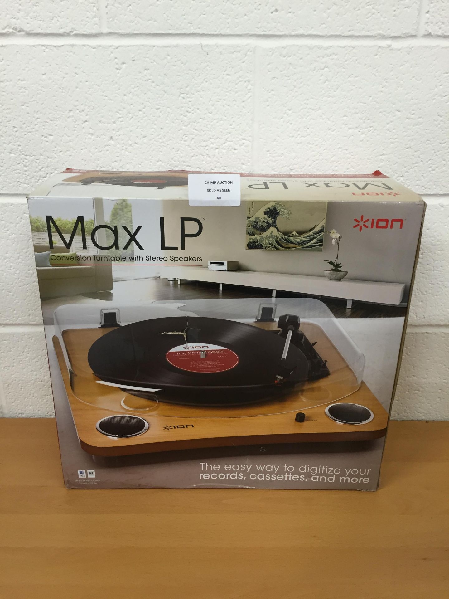 ION - Max LP Wood Conversion Turntable with Stereo Speaker RRP £79.99