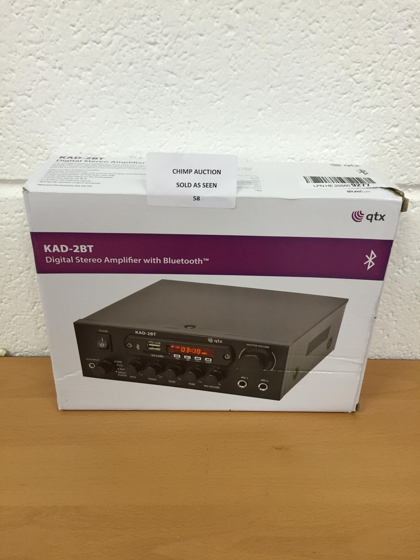 QTX KAD-2BT Digital Stereo Amplifier With Bluetooth RRP £69.99.