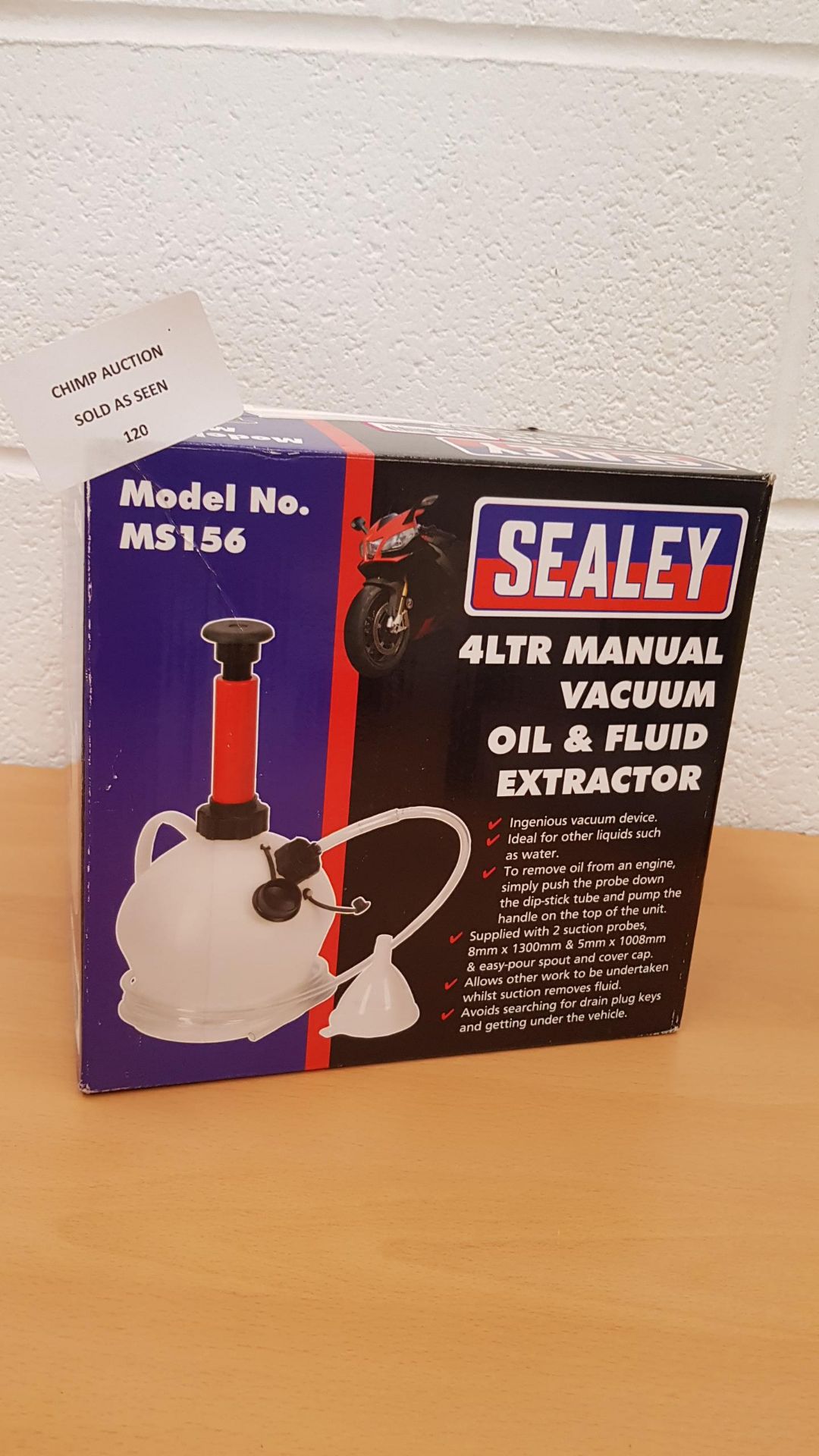 Sealey 4L Manual Vacuum Oil & fluid Exctractor