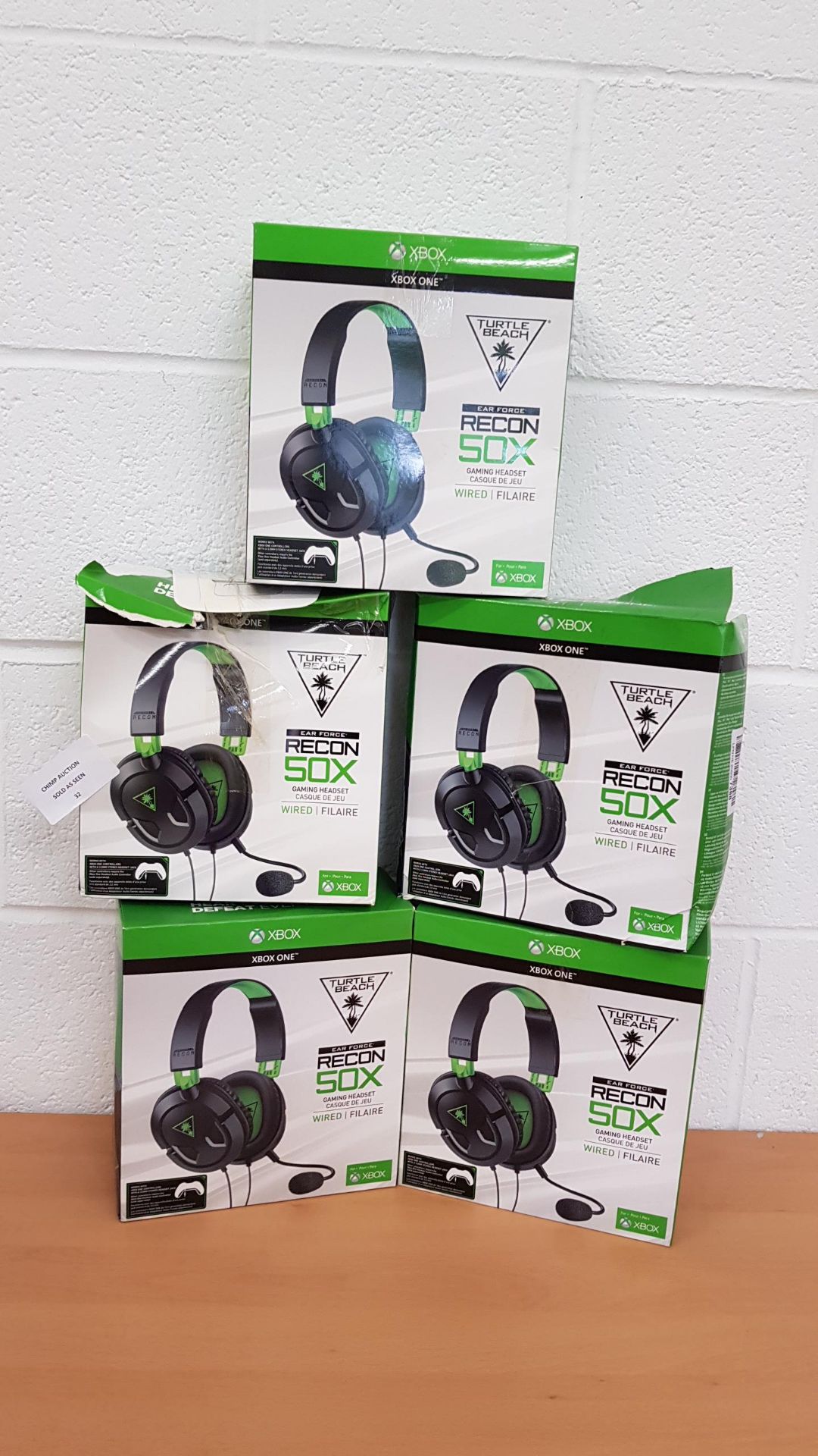 Joblot of 5X Turtle Beach Recon 50X ( Xbox One) headsets RRP VALUE £300.