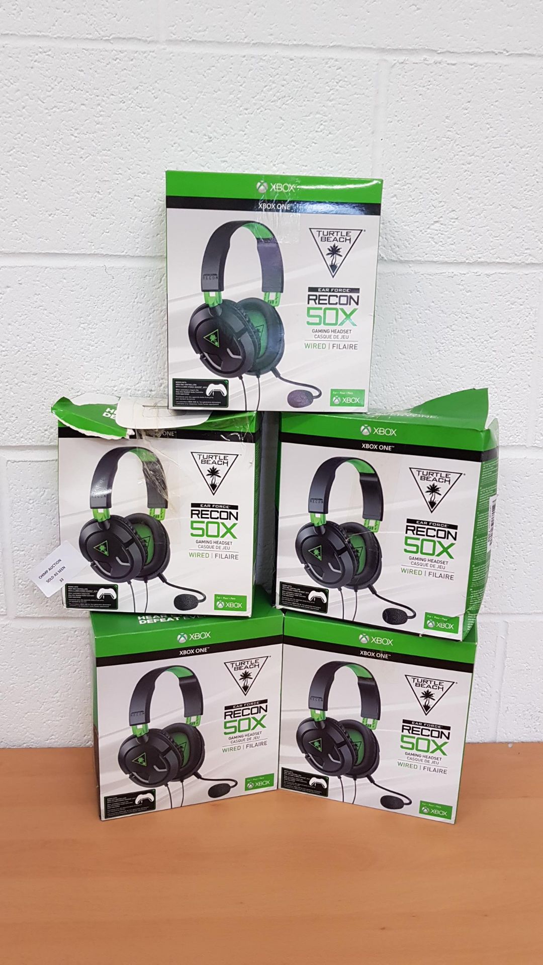 Joblot of 5X Turtle Beach Recon 50X ( Xbox One) headsets RRP VALUE £300.