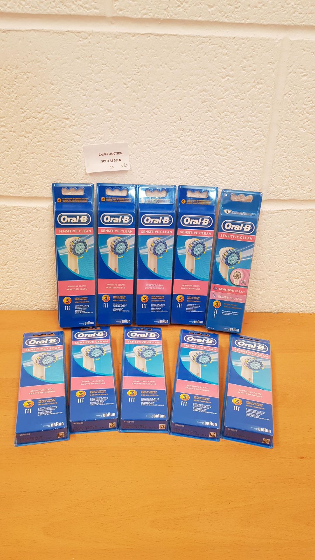 Joblot of 10X Brand new Oral-B -Replacement Brush Set of 3 RRP VALUE £200.