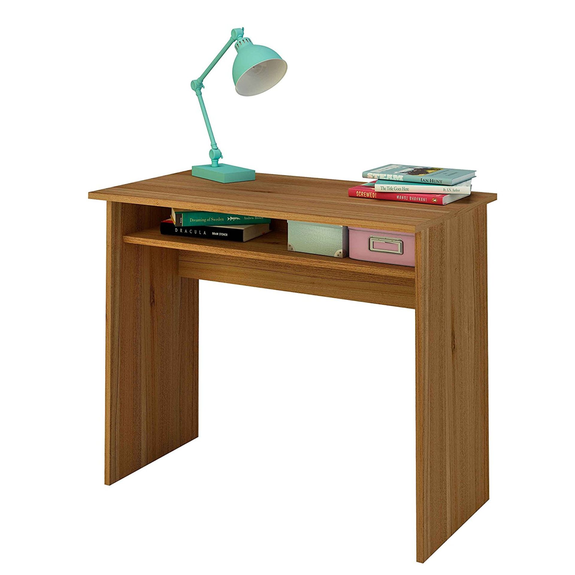 Samblo White desk with shelf, 90 cm wide