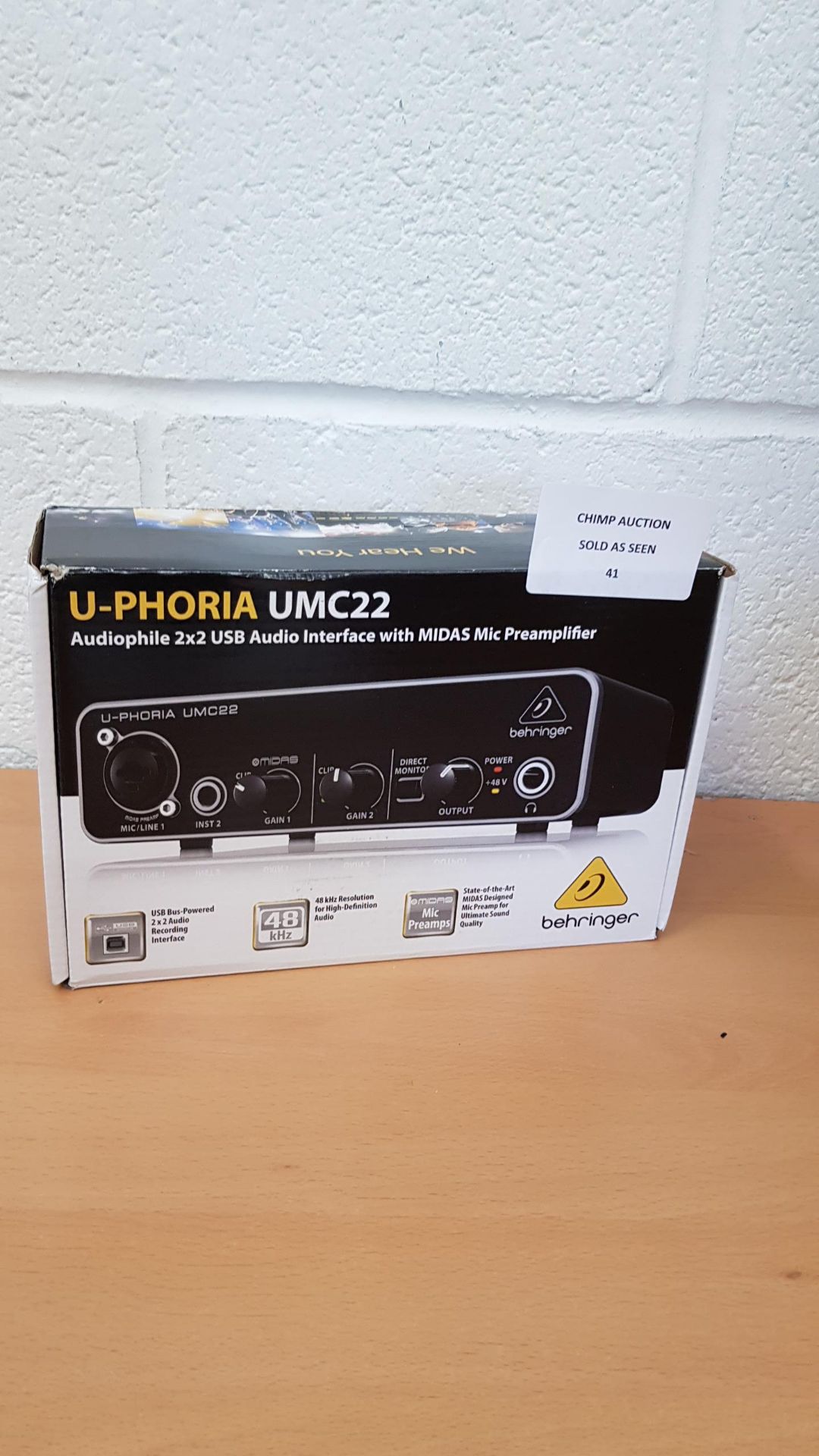 Behringer U-Phoria UMC22 Computer Audio Interface RRP £59.99