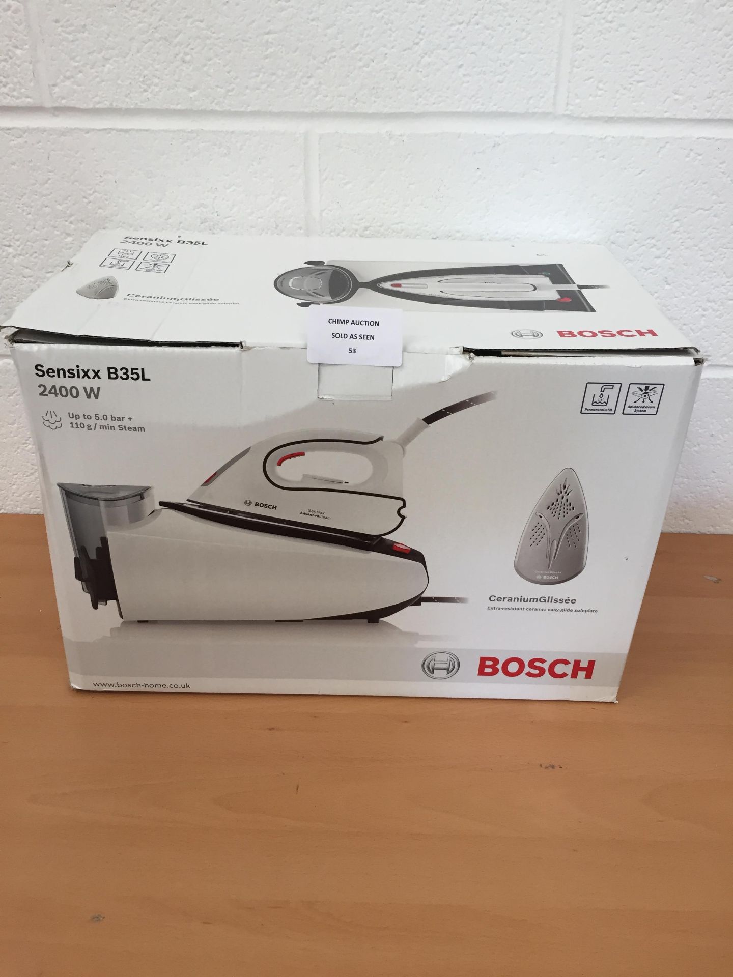 BOSCH TDS3512GB B35L Sensixx Steam Generator RRP £189.99