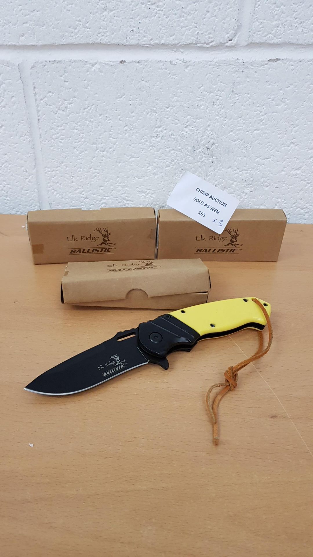 Joblot of 3x Brand new Elk Ridge ELKR-1254 hunting knife RRP £140.