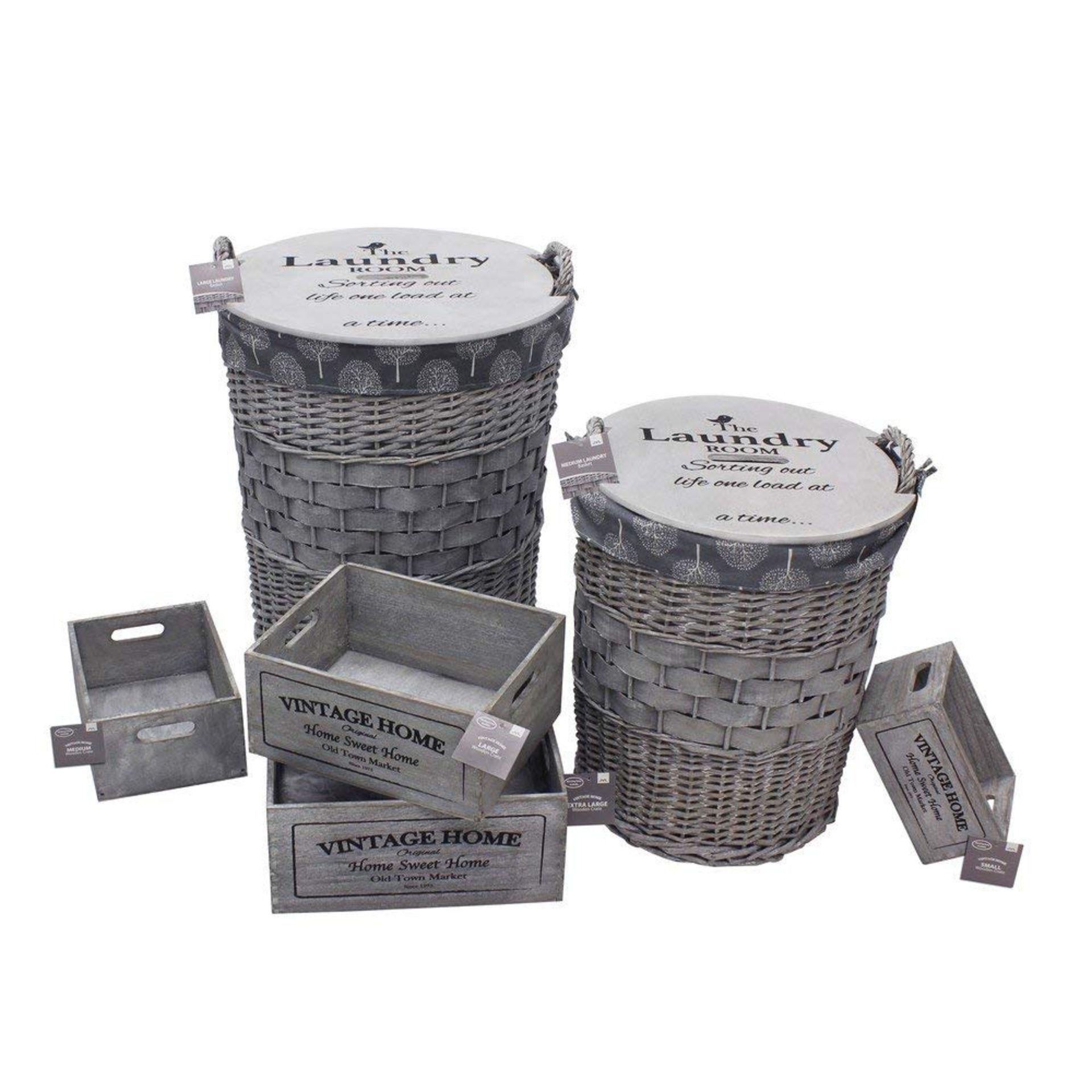 JVL Trees Willow Round Laundry Baskets RRP £94.99