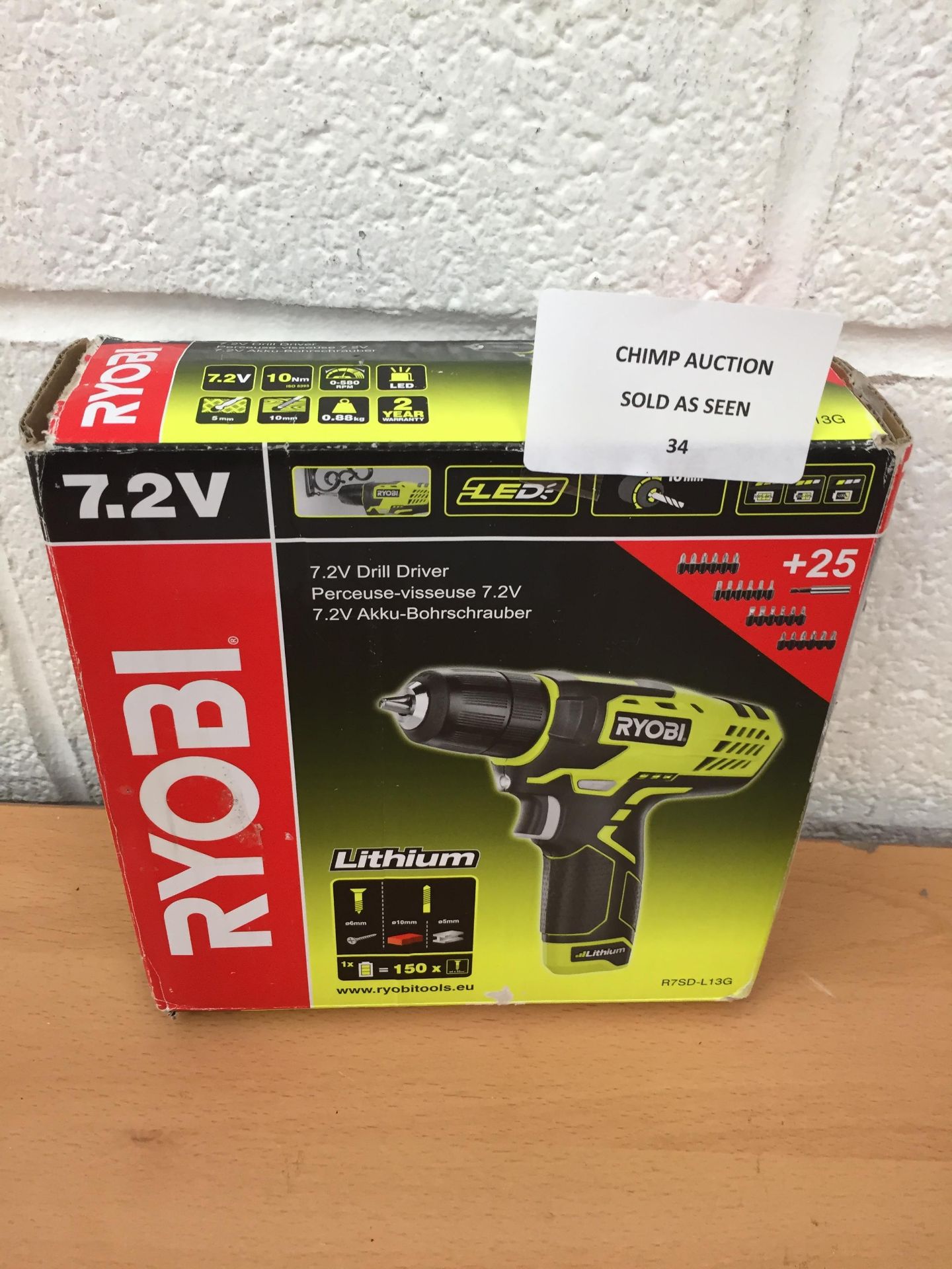 Ryobi - Rechargeable battery Cordless drill RRP £129.99