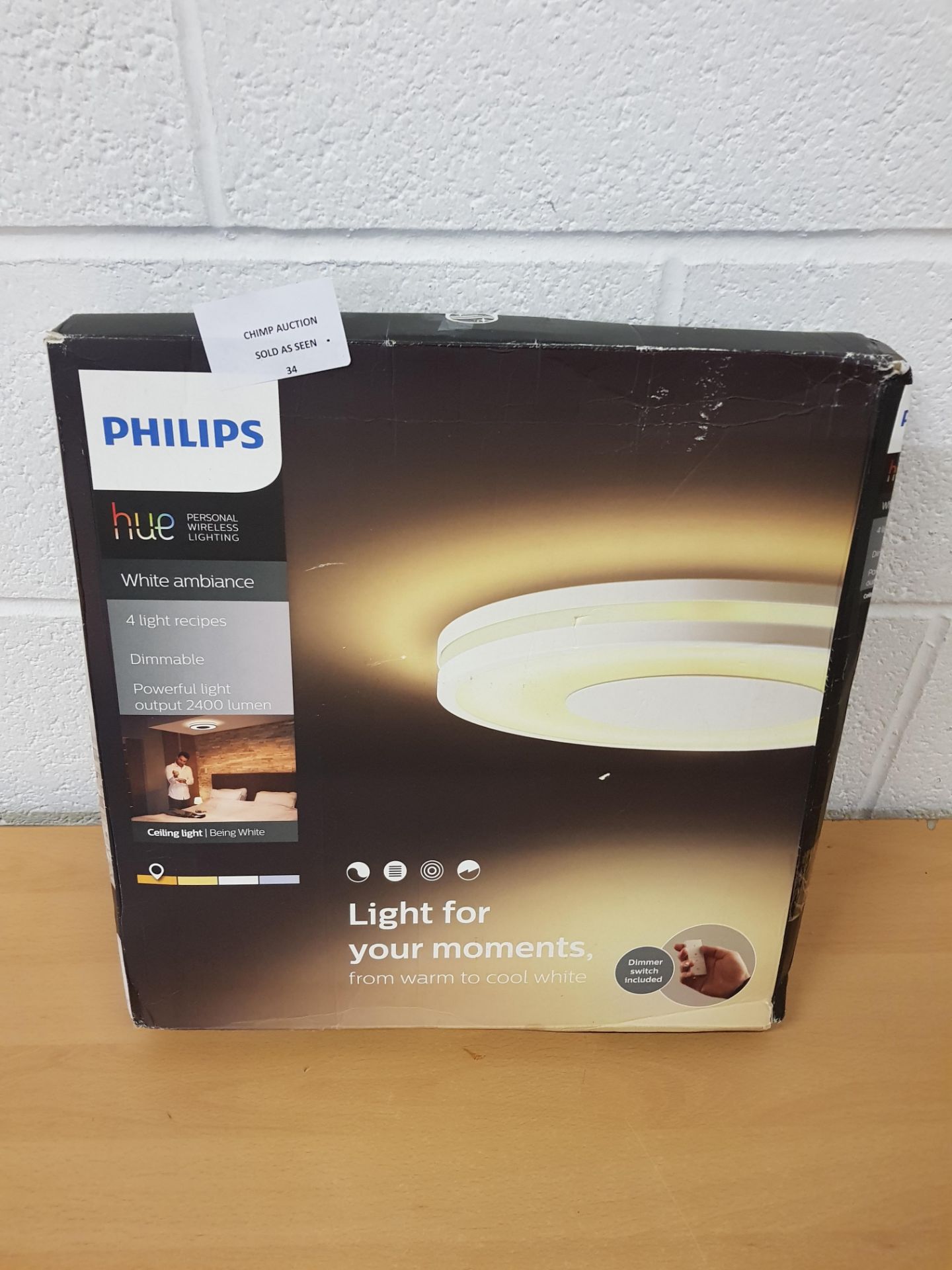 Philips Hue White Ambiance LED Ceiling light + remote RRP £139.99