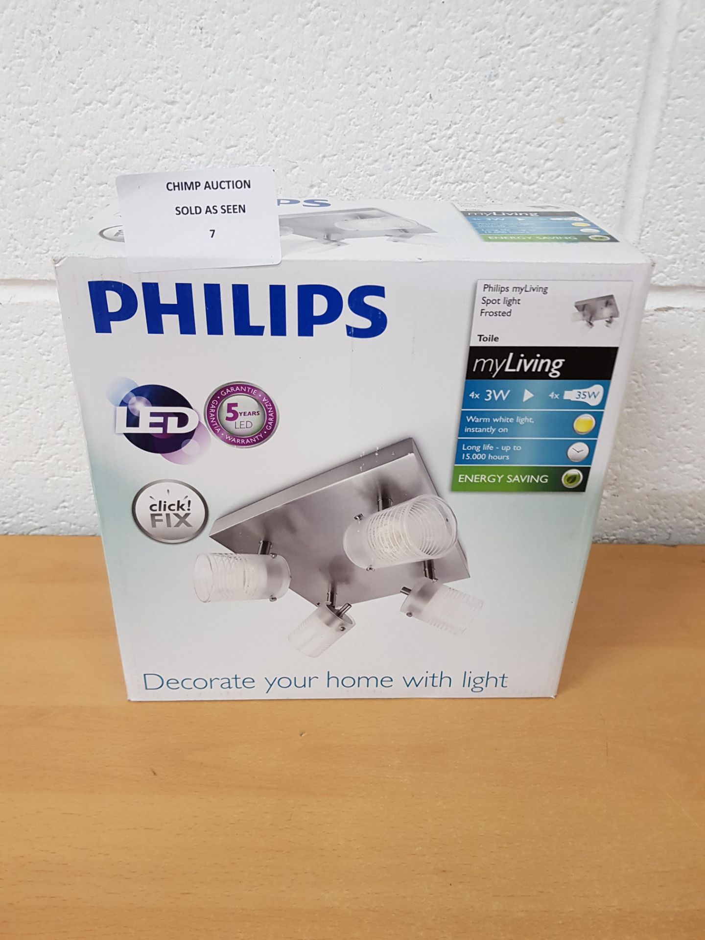 Brand new PHILIPS myLiving 530604816 Surface-Mounted Spotlight