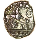 Freckenham Crescents. Ring and Star Type. c.AD25-43. Celtic gold stater. 15-18mm. 5.26g.