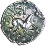 Vepo Triadic. c.AD15-40. Celtic silver unit. 15mm. 1.19g.