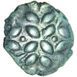 Vepo Star Owlface. c.AD15-40. Celtic silver half unit. 11mm. 0.54g.