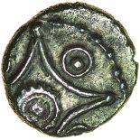 Commios Concave Square. c.50-25 BC. Celtic silver minim. 8mm. 0.37g.