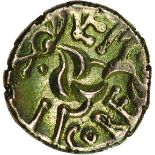 Vepo Triadic. c.AD15-40? Celtic gold stater. 19mm. 5.14g.