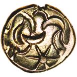 South Ferriby Uniface. Six Pointed Star Type. c.45-10 BC. Celtic gold stater. 17-19mm. 5.21g.