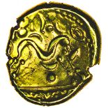 Gallic War Uniface. Plain Arcs Type. Ambiani. c.57-56 BC. Celtic gold stater. 16-18mm. 6.20g.