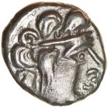 Sussex Lyre. c.55-45 BC. Celtic silver unit. 11-13mm. 0.94g.