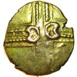 Addedomaros Crescent Cross. Sills class 3. c.40-25 BC. Celtic gold stater. 16-18mm. 5.57g.