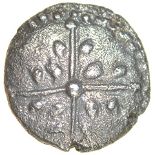 Verica Trident. c.AD10-40. Celtic silver minim. 7mm. 0.29g.