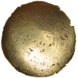 Yoke Sunflower. Sills class 1, Ribbon Rosette.c.50-40 BC. Celtic gold quarter stater. 12mm. 1.22g.