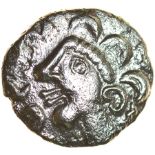 Abingdon Head. c.55-45 BC. Celtic silver unit. 14mm. 1.12g.