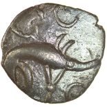 South Ferriby Boar with Long Snout. Rich Type−. c.55-45 BC. Celtic silver unit. 16mm. 1.27g.