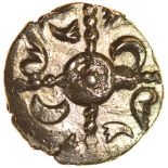Torksey Quarter. c.50-40 BC. Celtic gold quarter stater. 13mm. 1.26g.