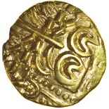 North East Coast. Left Type. Sills Mint B, fig.10. c.60-50 BC. Celtic gold stater. 19mm. 5.85g