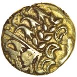 Chute. Sills class 1b.c.65-58 BC. Celtic gold stater. 18mm 6.01g.