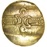 Dubnovellaunos Branch. A Type, DRVNOVILANO. c.5BC-AD10. Celtic gold stater. 16-18mm. 5.49g.