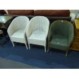 This is a Timed Online Auction on Bidspotter.co.uk, Click here to bid. Three Lloyd Loom Style Chairs