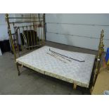 This is a Timed Online Auction on Bidspotter.co.uk, Click here to bid. A Brass Based Bed Frame on