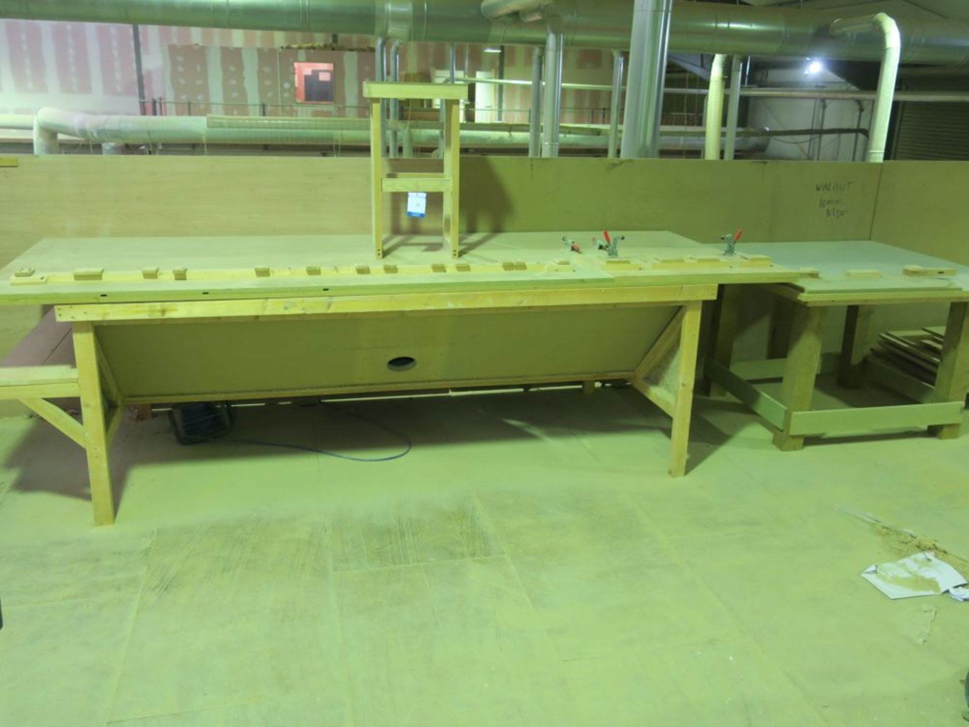 * Vacuum Press Table (3.5m x 1.5m) , Timber Workbench with Dust Extraction and another Timber