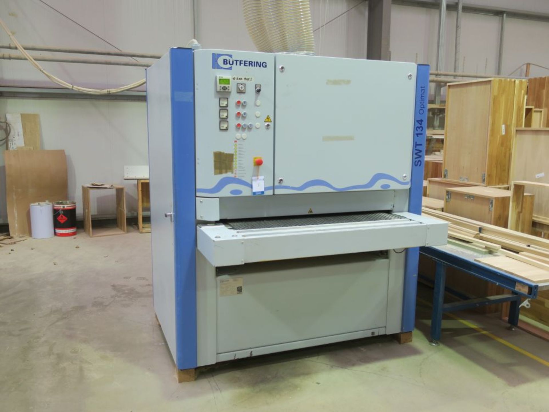 * 2012 Butfering Optimat 134SWT Three Belt Top Sander. Working Width 1100mm. Please note there is