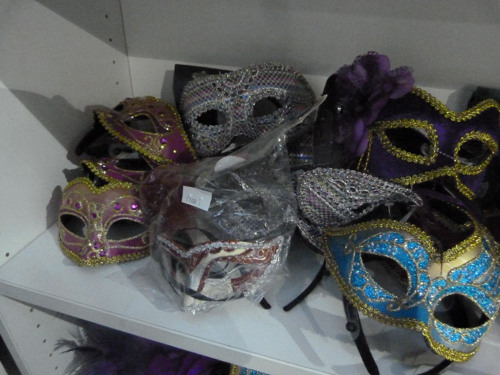 3 x Shelves of approx 100 New Masks of all shapes and sizes , Glasses Masks, Phantom Masks, - Image 2 of 7