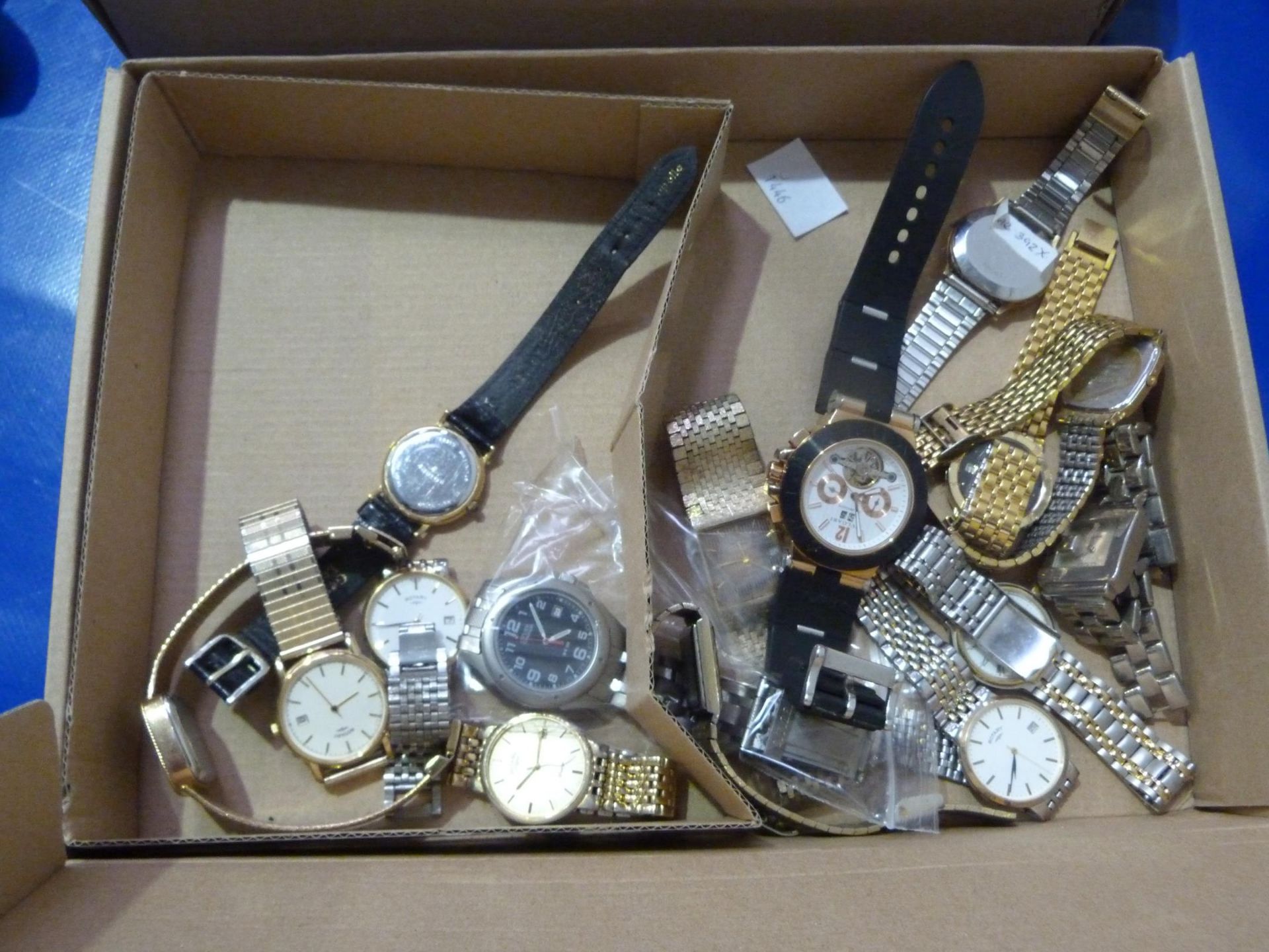 * Two Boxes to contain an Assortment of Seiko, Rotary Watches etc. (some in need of repair) (Est £ - Image 2 of 2