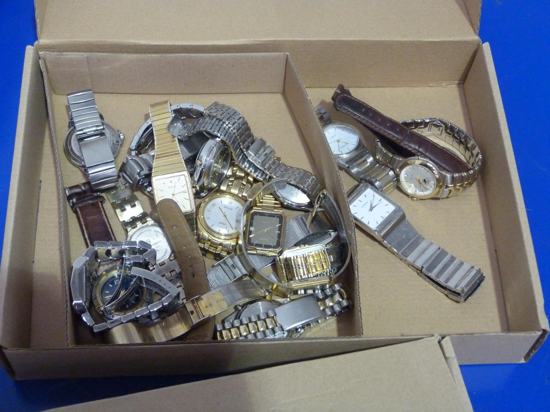 * Two Boxes to contain an Assortment of Watches from Tissot, Timex, Switch, Rene Nicole, Zeon, - Image 2 of 2