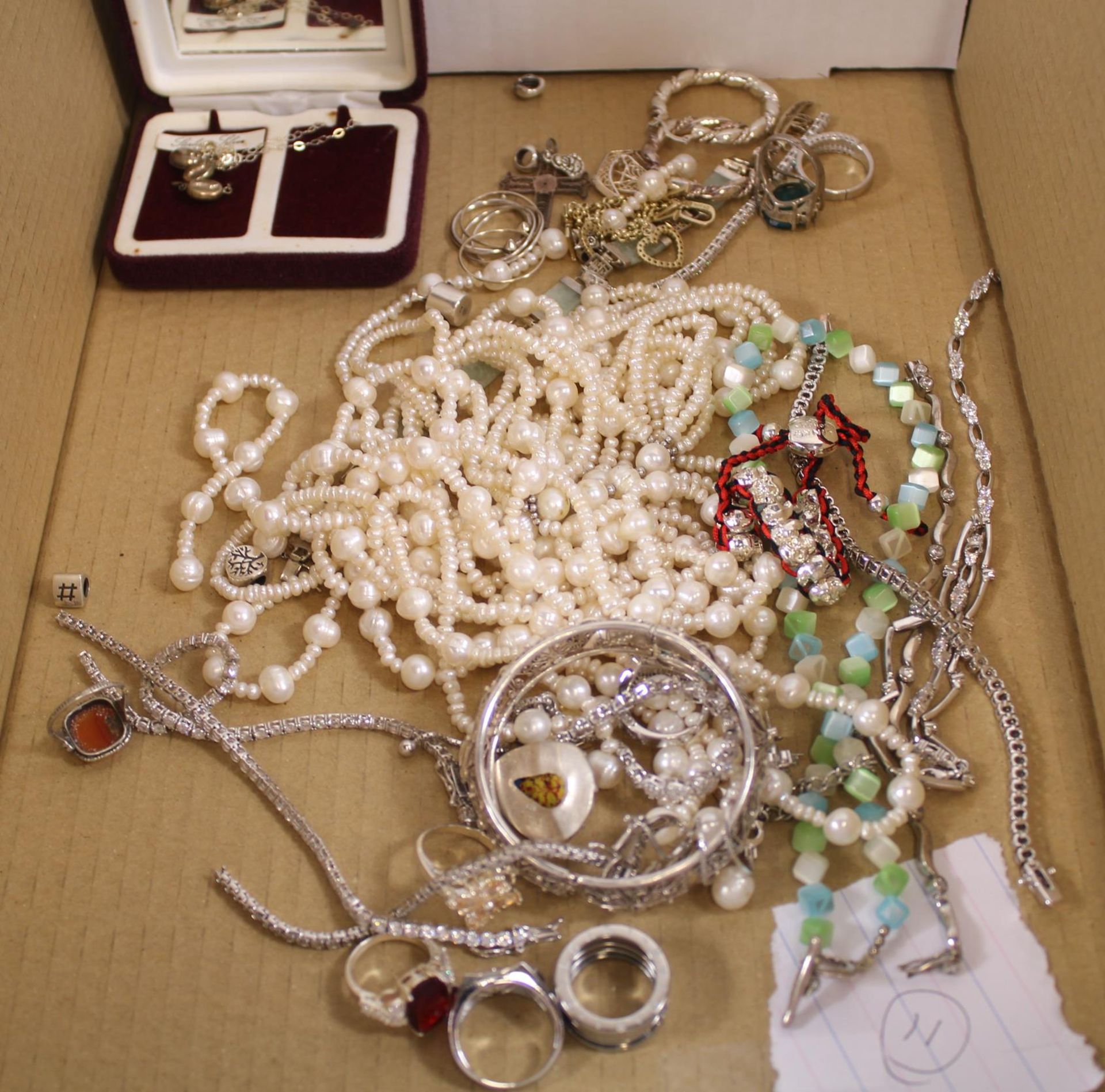 Silver Rings, Earrings, Charms etc., Necklaces marked Dior, Tateossian Links of London etc. and a - Image 2 of 2