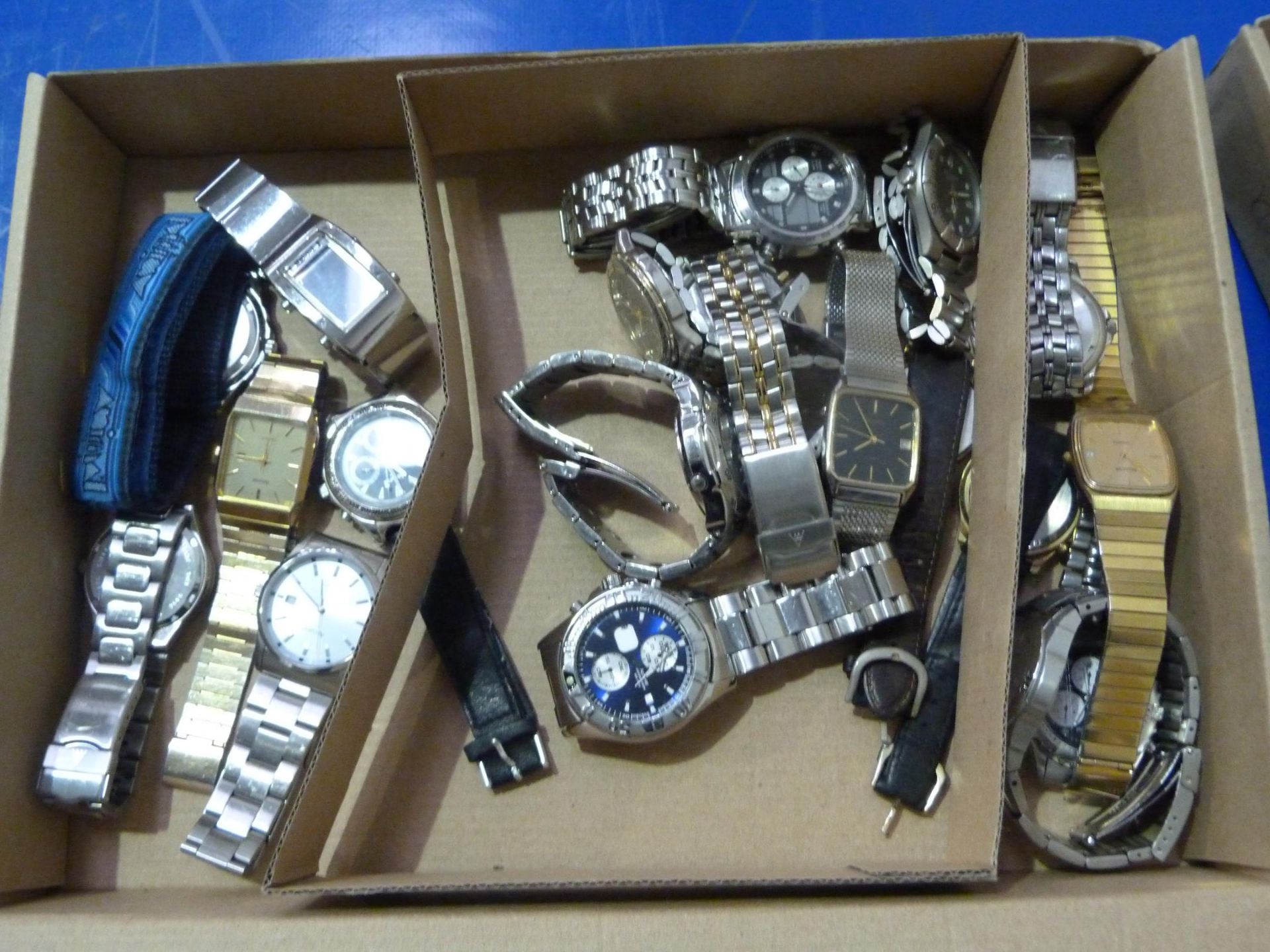 * Two Boxes to contain an Assortment of Watches from Tissot, Avia, Accurist, Enzo Giomani etc. (