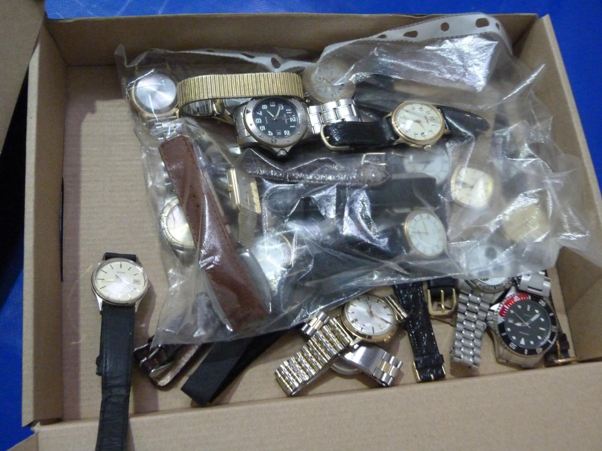 * Two Boxes to contain an Assortment of Watches from Ingersol, Seconda, Aqua, Smiths etc. (some in