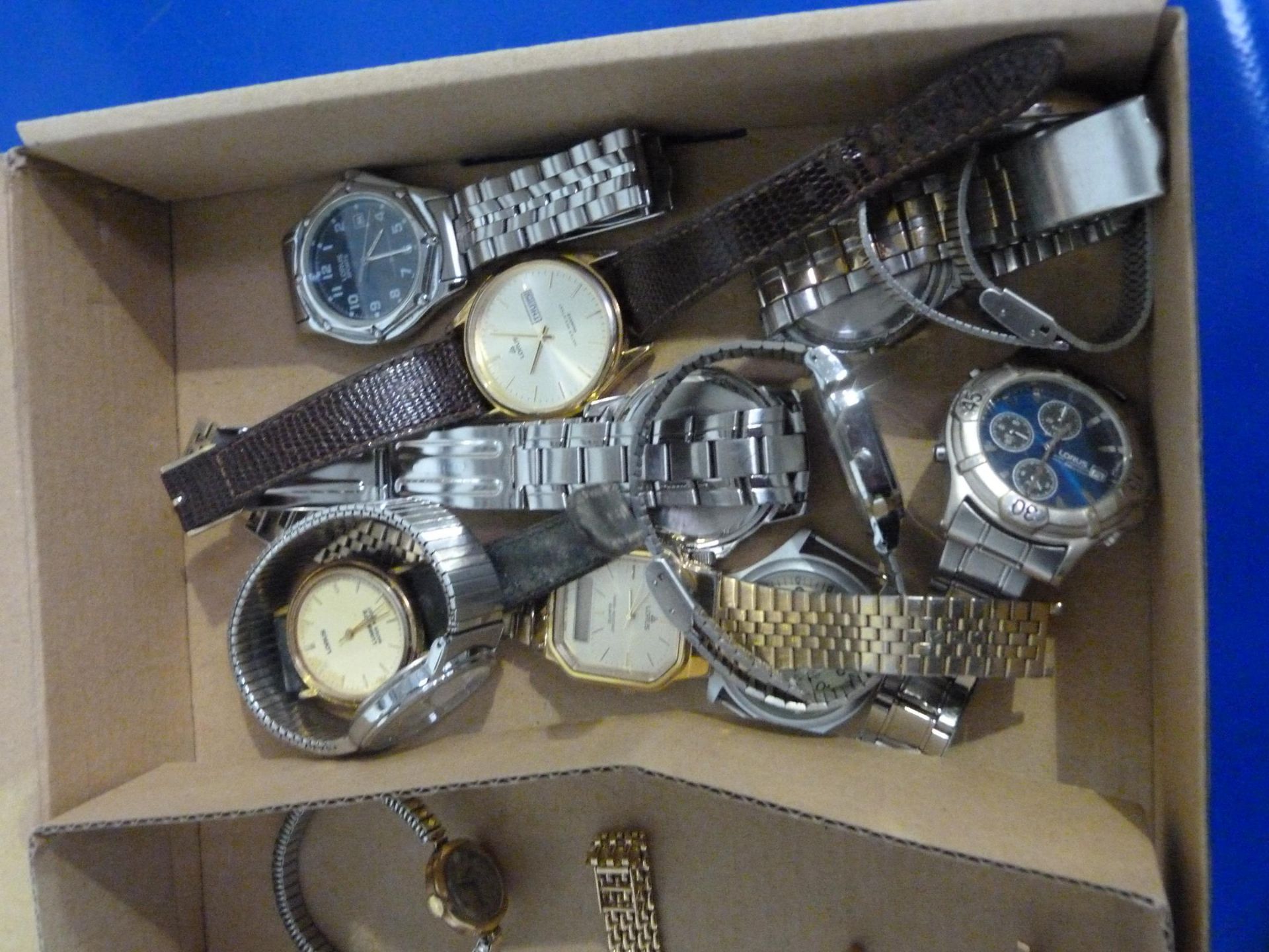* Two Boxes to contain an Assortment of Watches including Four 9ct Gold Watches, Two Gold Lugs ( - Image 3 of 4