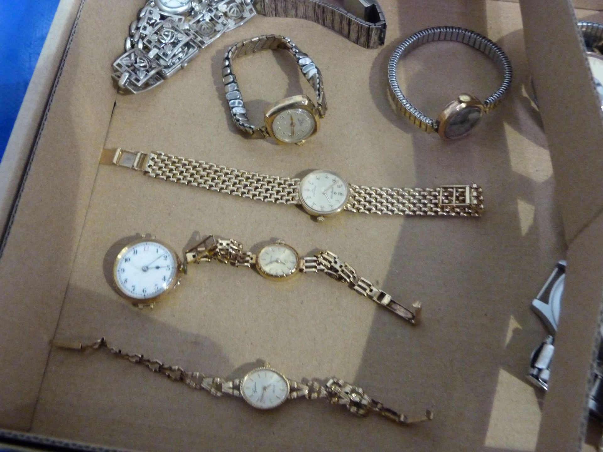 * Two Boxes to contain an Assortment of Watches including Four 9ct Gold Watches, Two Gold Lugs ( - Image 2 of 4